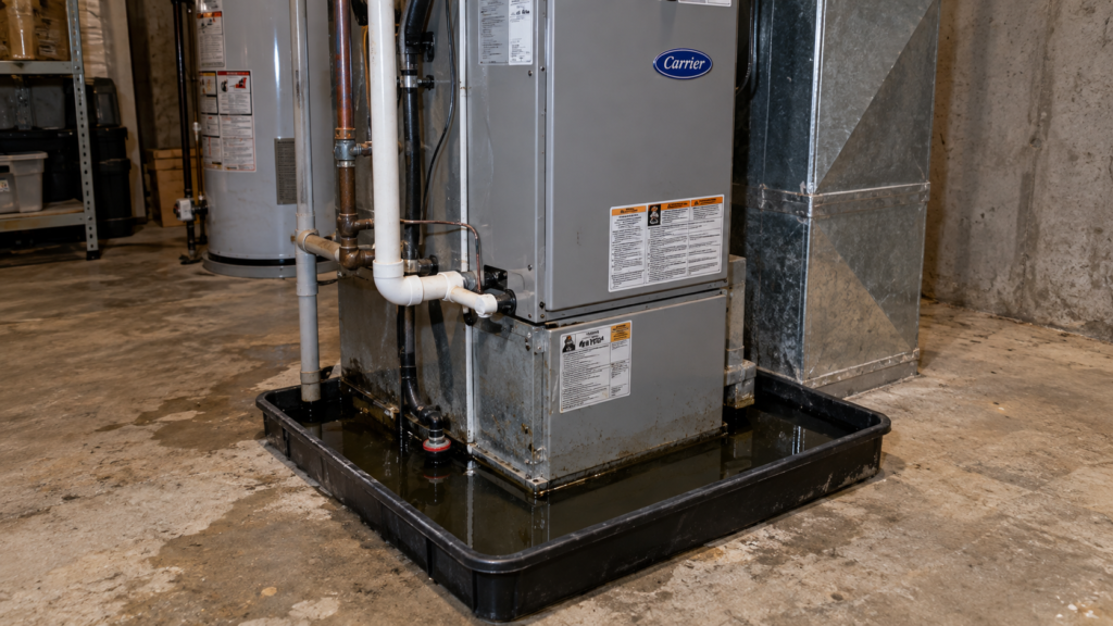 Learn how HVAC condensate drainage problems can cause unexpected moisture and why regular Home Watch observations matter while you're away.